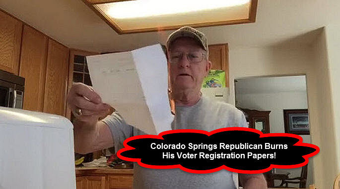 Trump Supporter Burns His Republican Party Registration