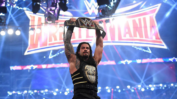 WrestleMania 32 Roman Reigns Spears Stephanie McMahon