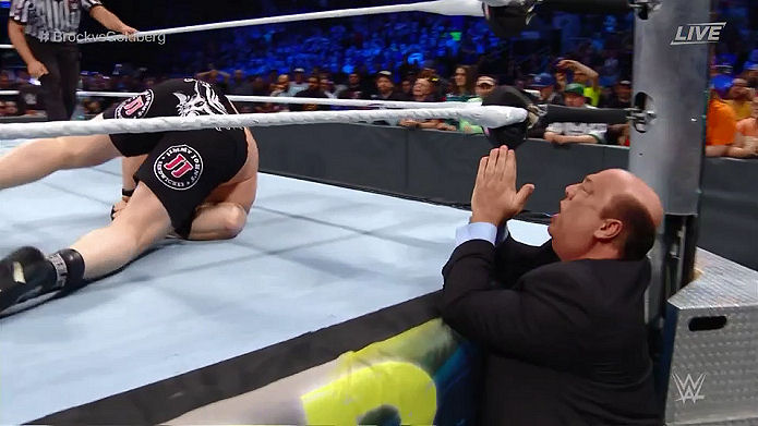 Paul Heyman Prays As Goldberg Slaughters The Beast