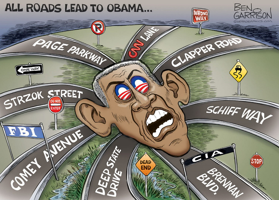 all roads obamagate ben garrison cartoon