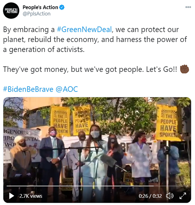 aoc greennewdeal reminder to joe biden