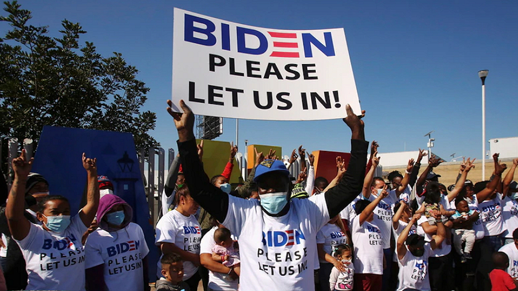 migrants to Biden, let us in America