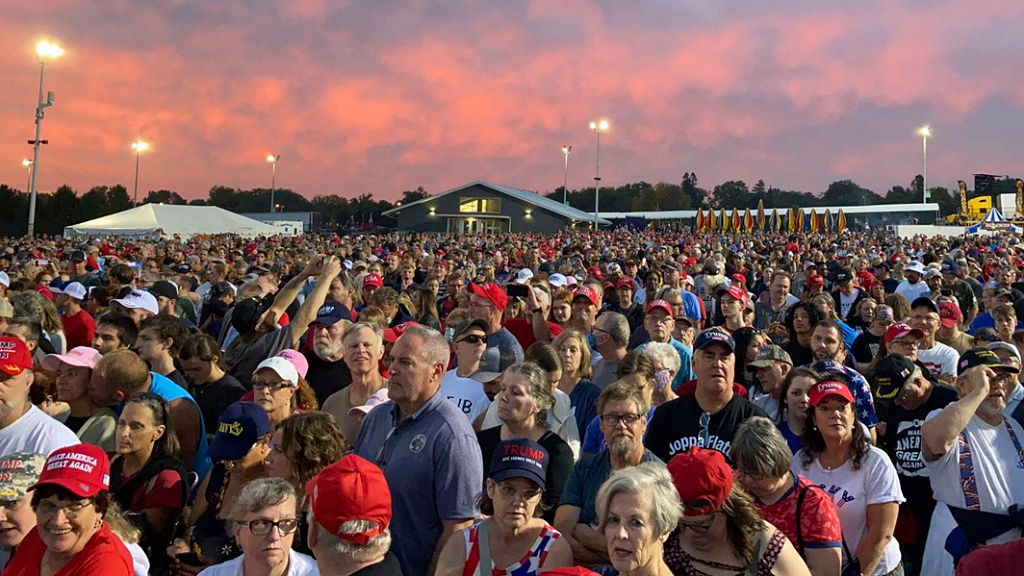 The record-breaking crowd at last night's Trump Save America rally