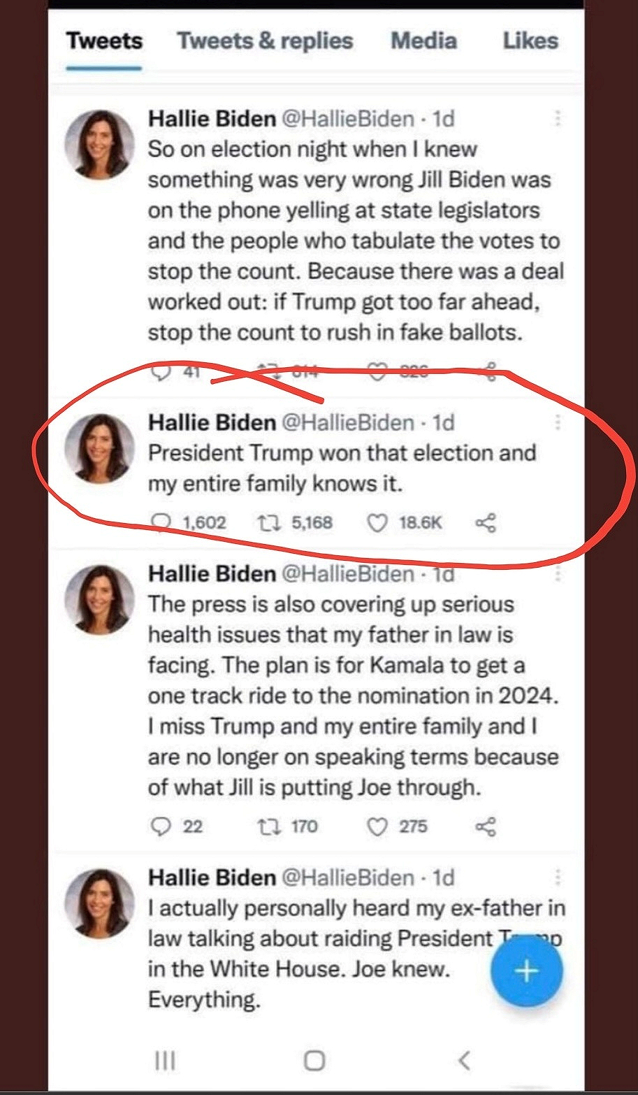 Hallie Biden Tweet